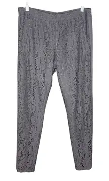 Chaser Lace Pull On Pants Size M Gray Zip Ankle Pockets Jogger Taper NEW‎