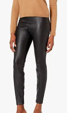 Vince‎ Pull On Leather Ankle Leggings Black Size Small