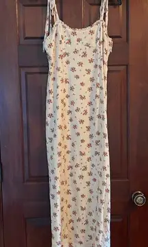 ZARA  shoulder tie, floral, cottage style maxi dress, medium