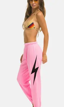 Aviator Nation Neon Pink Bolt Sweatpants Size Small