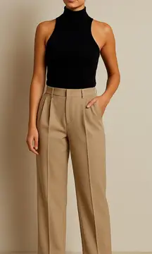 Lanston Ribbed Black Turtleneck Tank – Size L (Made in USA)