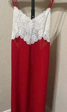Lane Bryant Intimates red/white polka dot Vintage nightgown sz 18/20