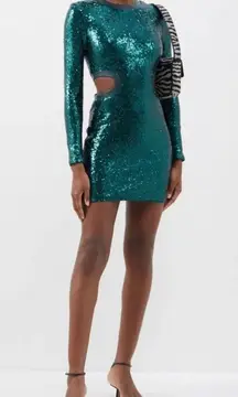 Dolce Side-Cutout Sequined Tulle Mini Dress