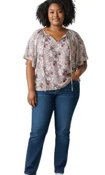 (F-188) Shorts sleeves womens blouse floral pink size XXL‎ simplefun