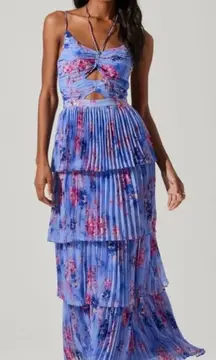 NEW ASTR the Label Daytona Dress in Periwinkle Pink Floral Size Small S