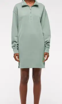 Abercrombie & Fitch Long-Sleeve Zip-Up Fleece Mini Dress Large
