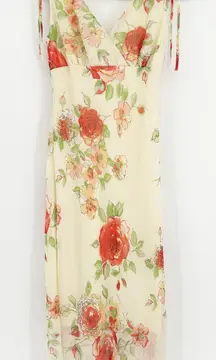 Ruby Rox Womens Y2K Vintage Asymmetrical Pastel Floral Print Midi Dress Size M