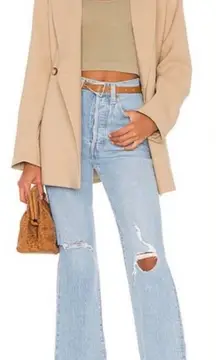 Levi's Ribcage Straight Ankle Button Fly Jeans in Light Wash Denim - Sz 26 🧡🎀