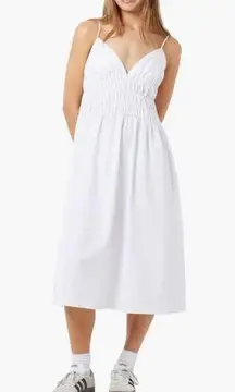 Noisy May ingrid smocked dress bright white Large