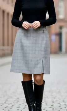 Vintage Norton McNaughton Women Academia‎ Skirt Size 6 Brown Plaid Pencil EUC