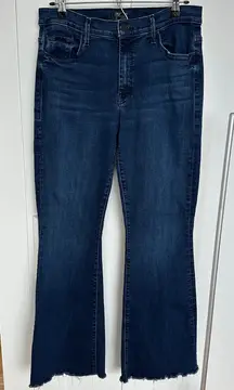 Mother Denim The Weekender Fray Mint Condition High Rise Flare Jean,Size 32, EUC