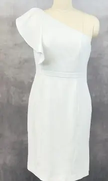 Karl Lagerfeld Dress Womens 8 One Shoulder Bridal Shower Chic‎ Bachelorette READ