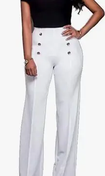 White High Waisted Pants