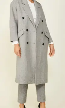 Line and Dot Paola Coat Heather Grey Wool Blend Size Small NWT Button Closure