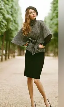 Japanese Luccica Wool Blended Boutique Classic Pencil Skirt