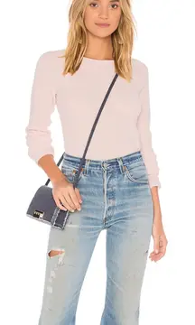 Elizabeth and James Sweater Womens X Small‎ Ballet Pink Karina Cashmere Waffle