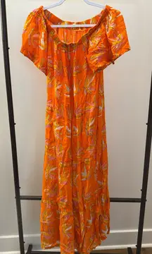 Oliphant Falling Leaves Maxi Dress