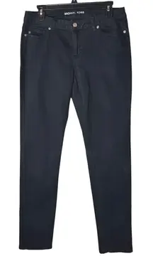 Michael Kors Jeans Women 8 Black Denim Cotton Blend Skinny Mid Rise Streetwear