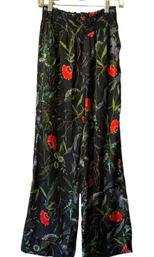 Aerie Pants Women’s‎ Size Small Blue Red Floral Polyester Pockets Lounge