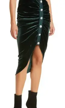 Veronica Beard Embellished Emerald Green Navita Velvet Skirt Size‎ 10 NWT
