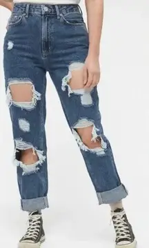 Urban Outfitters BDG High Rise Mom Jeans Destroyed Butt Rip Women's Size 29