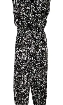 TROUVE Abstract White Black Geometric Print‎ Ankle Pants Set Top XS Pant S