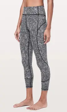 Lululemon In Movement Tight 25" Black Leopard Yoga Athletic Leggings Pants 4