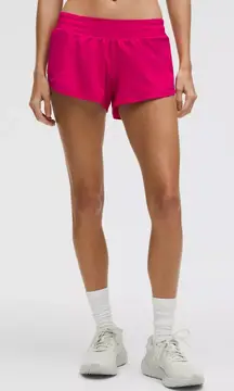 Lululemon Hotty Hot running shorts, bright pink, size 8