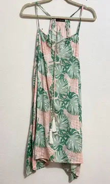 Tropical Rayon Tassel Cover Up Dress