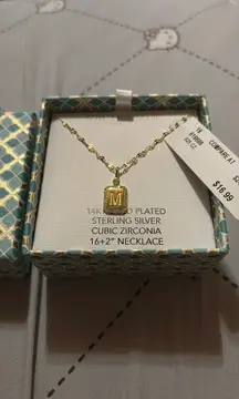 Rachel Zoe “M” initial necklace