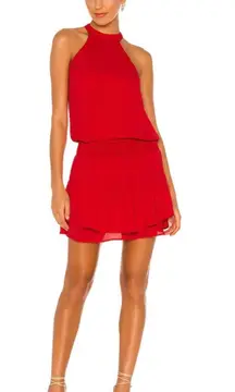 Revolve Smocked Waist Halter Mini Dress