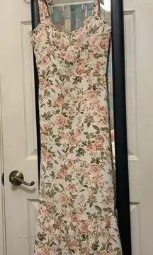 Floral evening dress long strappy dress prom wedding evening date night