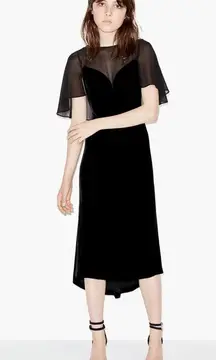 THE KOOPLES Velvet Dress with Muslin Insets in Black