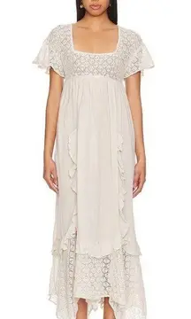Free People Bring The Romance Midi Dress in Harbor Fog