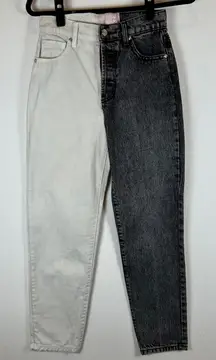 REVICE Two Tone Jeans High Waisted Denim Color Block Grunge Women's Size‎ 26