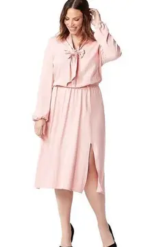 Tie neck Shirt dress light pink size 1X