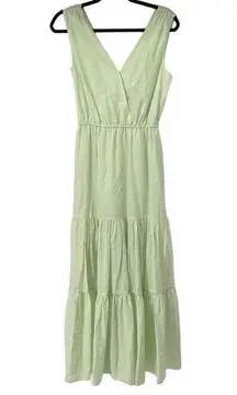 Banana Republic Honeydew Green Sleeveless V Neck Maxi Dress