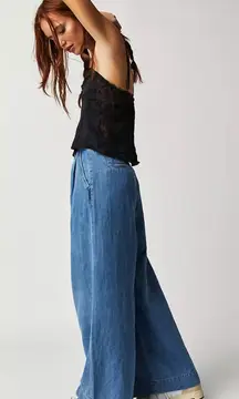 MOTHER Denim High-Rise Pouty Prep Ankle Wide leg Jeans Sz 25