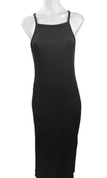 Old Navy  Women's Black Ribbed Knit Sleeveless Bodycon Camisole Tank Dress Sz M