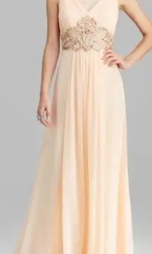 SUE WONG Embellished sleeveless Chiffon Gown