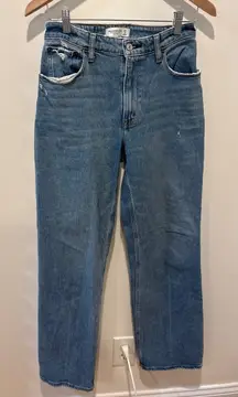 Abercrombie Fitch The 90s Relaxed Jean High Rise Light Wash Denim Size 27