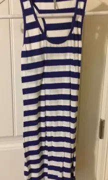 Tresics Striped Tank Top Blue and White Small Cotton Blend Spring Summer Casual