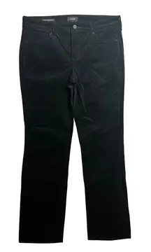 NYDJ Marilyn Straight Black Corduroy Pants Womens Size 8