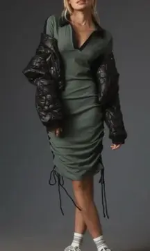 Daily Practice by Anthropologie Long-Sleeve Colorblock Polo Midi Dress‎