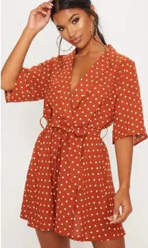 NWT s Terracotta Polka Dot Tea Dress size 2