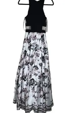 Blondie Nites Blonde Nites Women Prom 5 juniors Dress Formal floral sheer Black white pink New