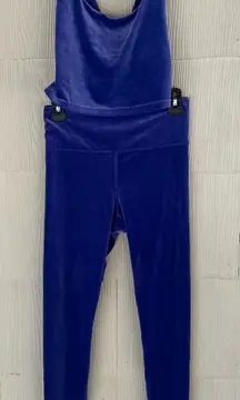 Athleta Elation Velvet Leggings + Sports Bra Set, Purple