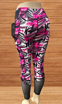 Black, pink, white swirl Leggings Colorful Work Out Leggings