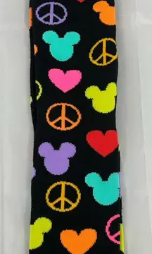 Disney Parks Mickey Icons Peace Hearts Adult Socks Shoe‎ Size M 5-9/W 5-10 NWT