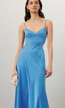 A.L.C. cinderella blue Blakely cutout open back a‎ line midi gown dress size 4